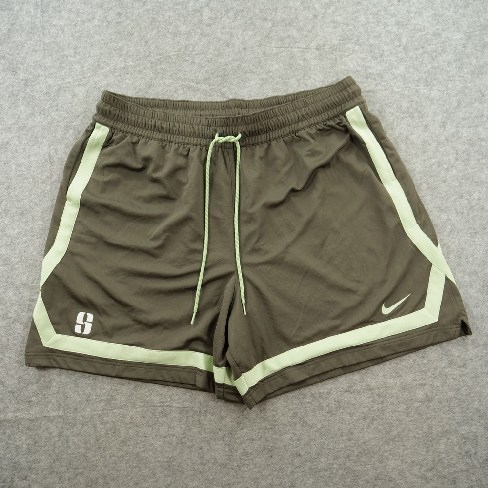 Nike Shorts Womens Black Sabrina Lonescu 2X Green Dri-FIT Basketball WNBA